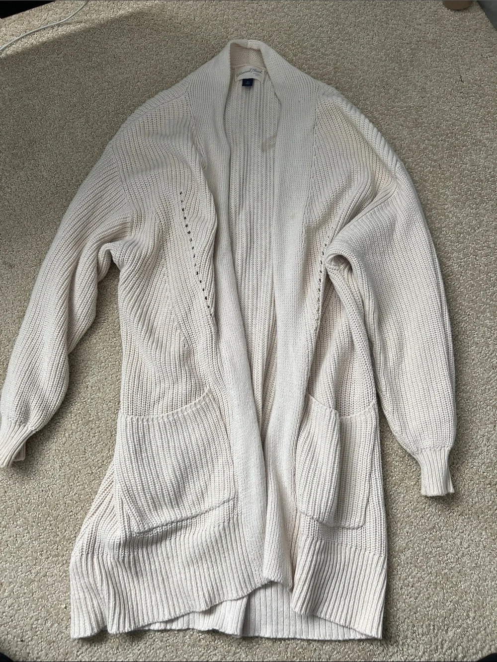 Universal Thread Ivory Open-Front Ribbed Cardigan - Picture 1 of 3